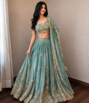 Aqua Bloom Lehenga Aqua Bloom Lehenga